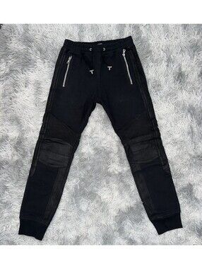 Balmain Biker Suede Leather Jog Jeans